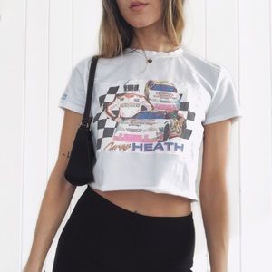 Reworked crop racer tee